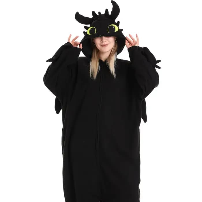 Pyjama Onesie Dragon sans dents pour adulte, combinaison Animal, comment entraîner, unisexe, vêtements de maison, Costumes de fête Cosplay