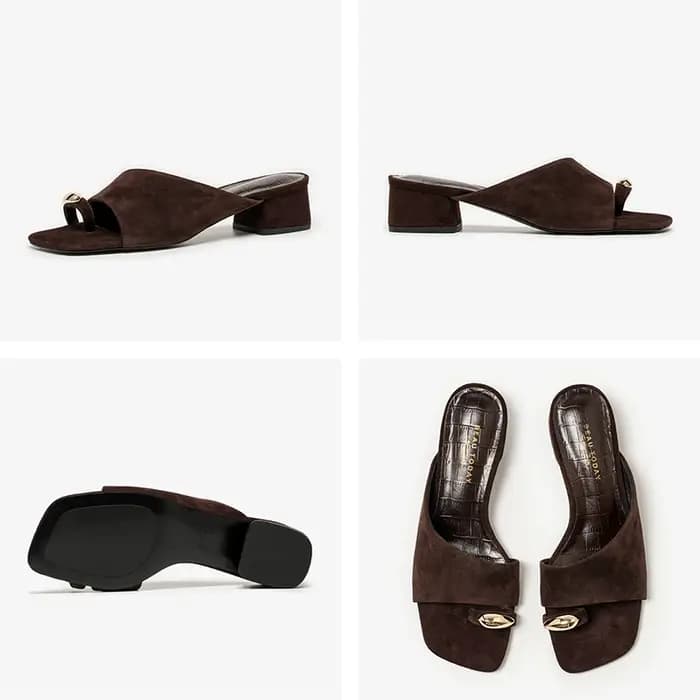 BEAUTODAY – pantoufles élégantes en cuir suédé pour femmes