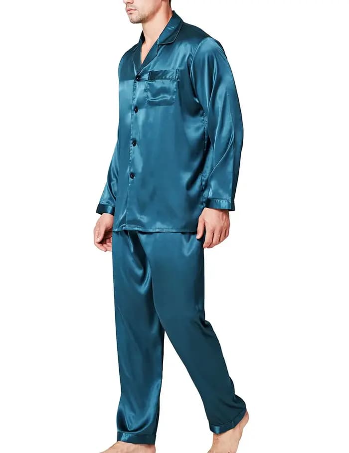Ensemble pyjama en Satin de soie pour homme