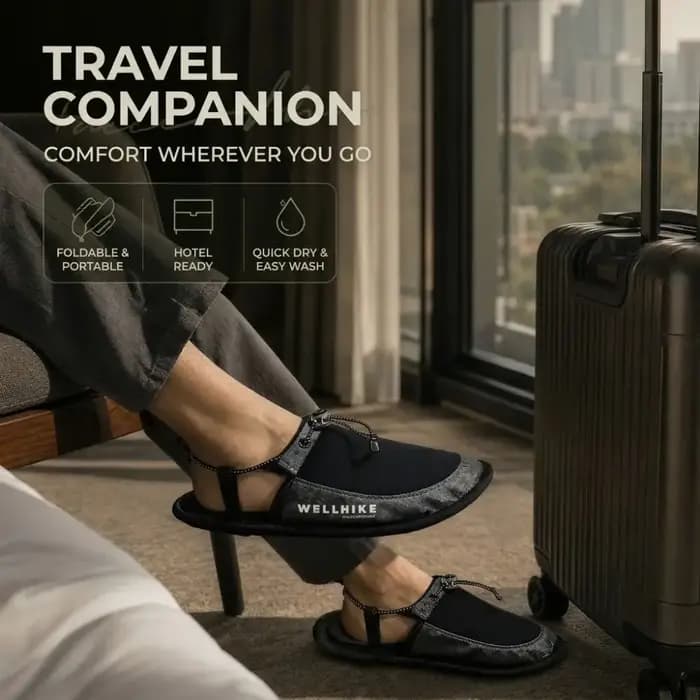 1 paire de pantoufles de voyage antidérapantes, résistantes à l'usure, pliables, respirantes, en nylon, ultra légères, pour l'extérieur, pour séjour à l'hôtel