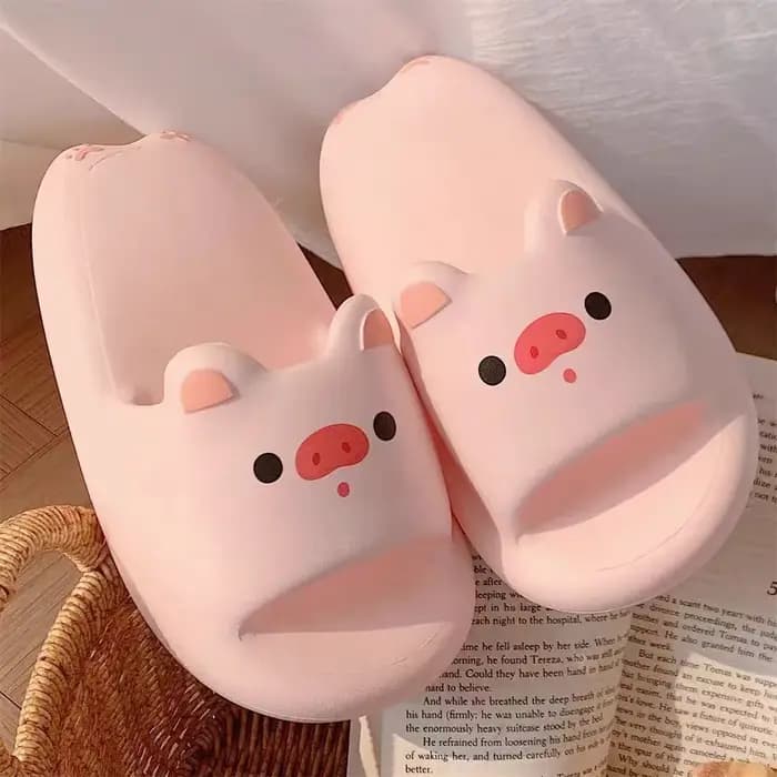 Pantoufles décontractées en forme de chat et de cochon
