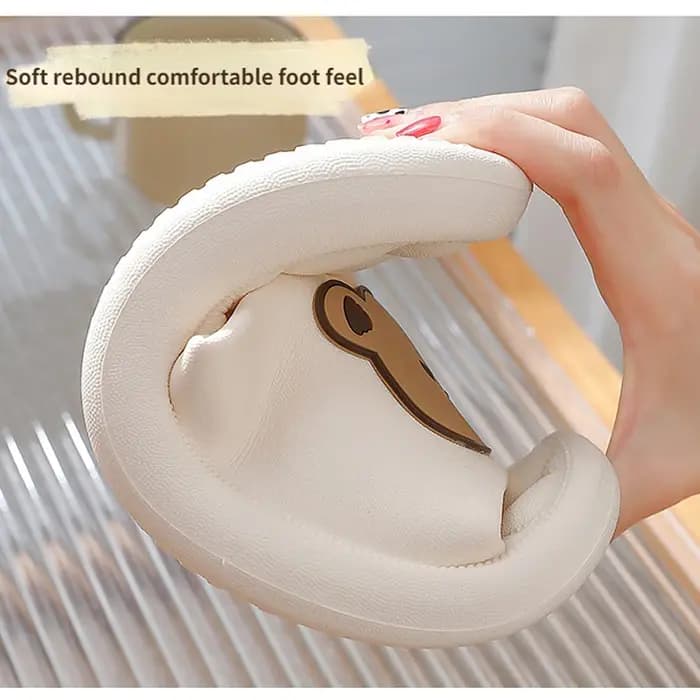 Pantoufles de maison ours en peluche femme plate-forme nuage mignon tongs diapositives intérieur plage extérieur hommes