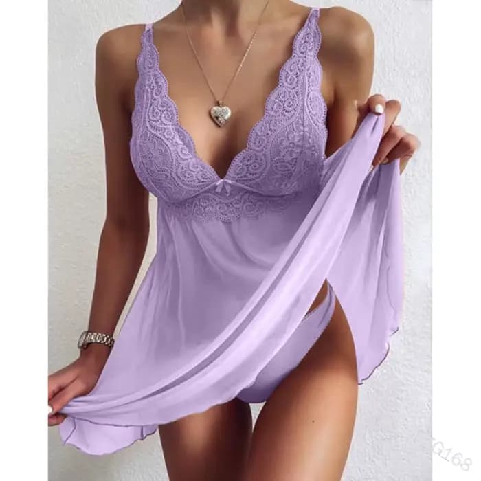Dentelle transparente Lingerie Robe de nuit grande taille Chemise