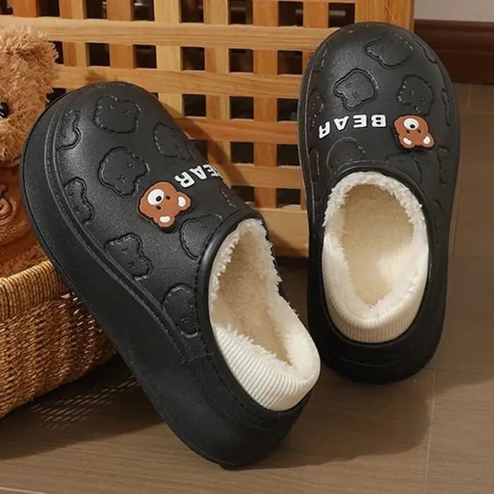 Comwarm hiver moelleux pantoufles pour femmes imperméable concis coton diapositives doublure en peluche