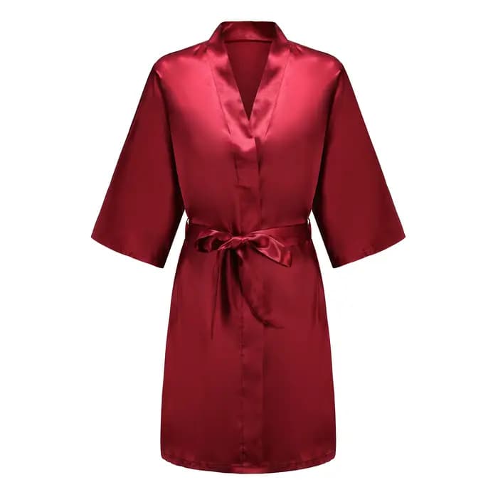 Robe en Satin femme Lingerie intime vêtements de nuit soyeux mariée cadeau de mariage décontracté Kimono peignoir