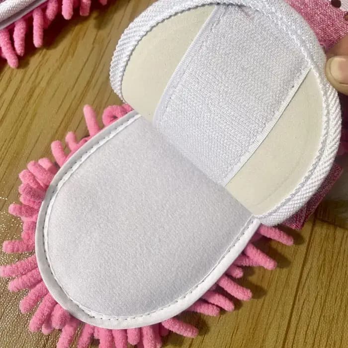 1 Paire de Chaussons Serpillères en Microfibre Lavables pour Nettoyage des Sols
