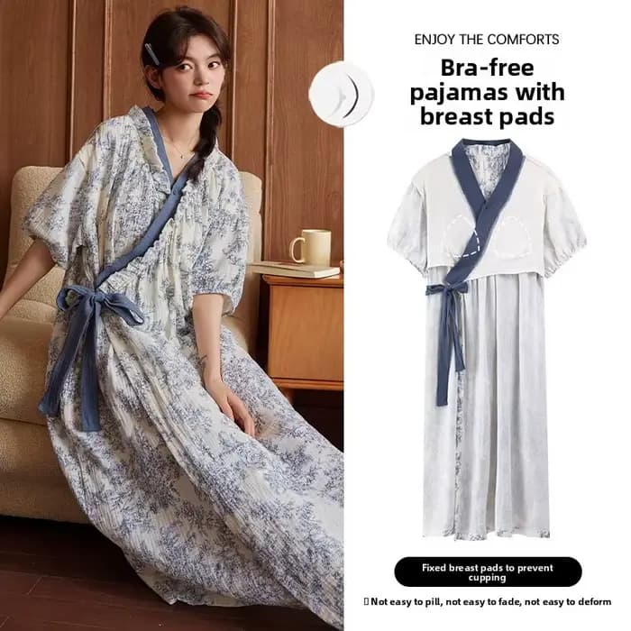 Chemise de nuit pour femme, Robe de nuit, Vêtements de nuit, Robe de sommeil, Pyjama d'été, Nuisette, Robe une pièce