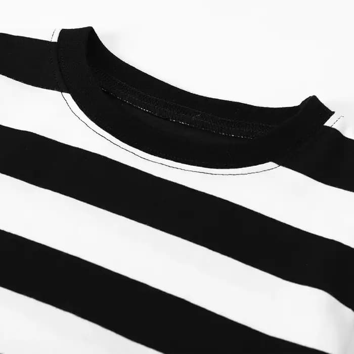 Ensemble pyjama rayé noir et blanc pour garçons et filles