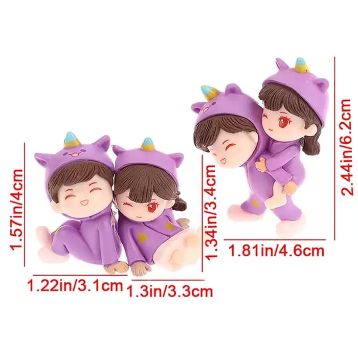 Pyjama violet de dessin animé créatif mignon pour couple