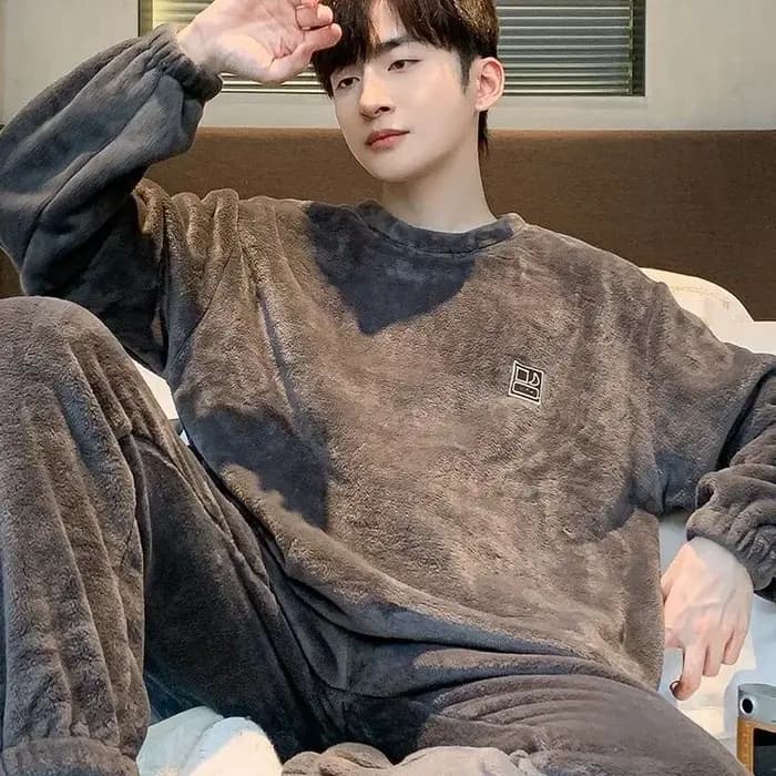 Vêtements de nuit pyjamas pour hommes hiver Couple pour dormir chaud corail polaire ensemble printemps automne
