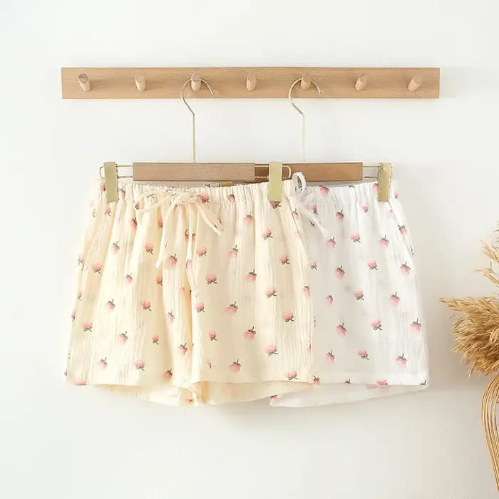 Pyjama en coton pour femmes, Short d'été, pantalon court climatisé, vêtements de maison, imprimé à la mode, coupe ample