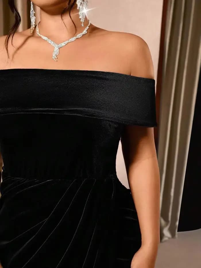 Robe en velours grande taille