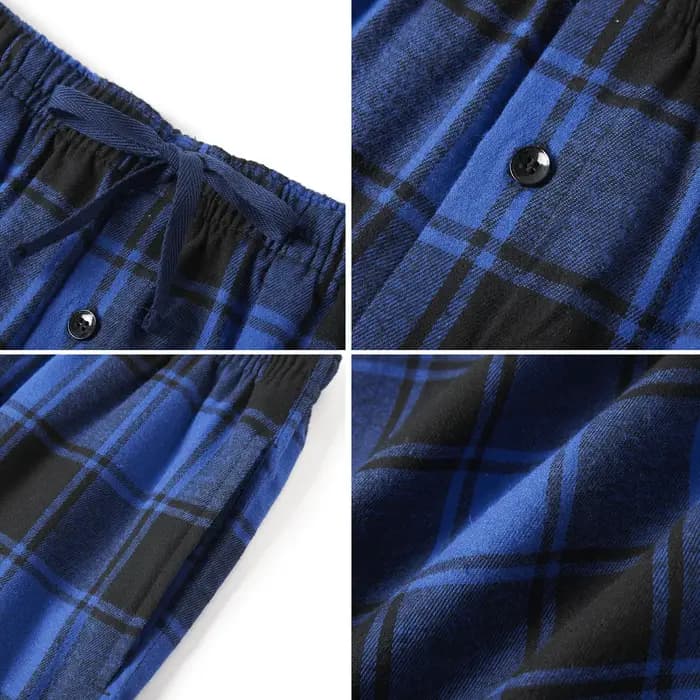 3 pièces ensemble pantalon de pyjama pour hommes flanelle coton Plaid vêtements de nuit et pantalons de salon maison PJ