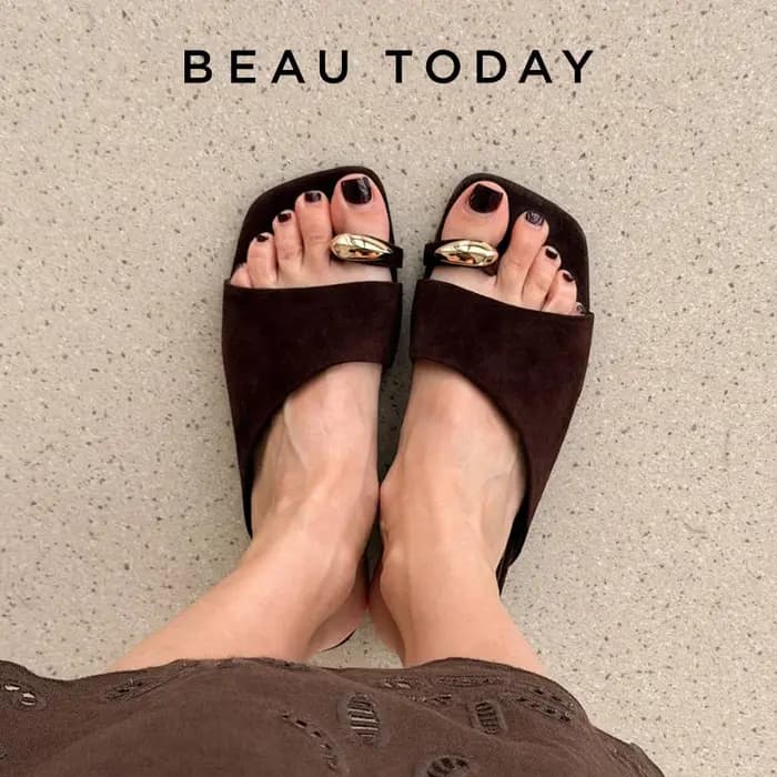 BEAUTODAY – pantoufles élégantes en cuir suédé pour femmes