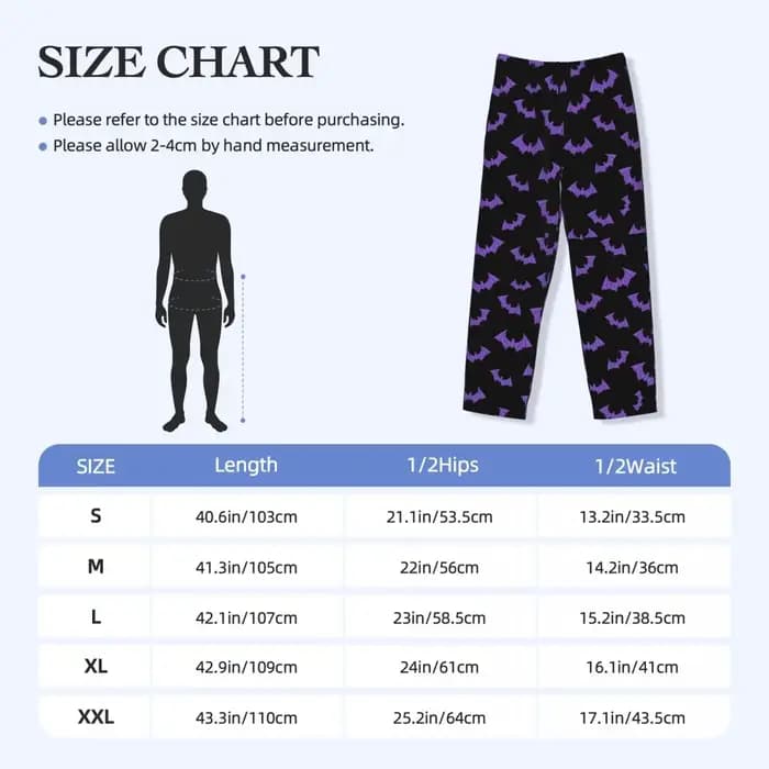 Pantalon de pyjama noir et violet pour hommes, vêtements de nuit avec poches