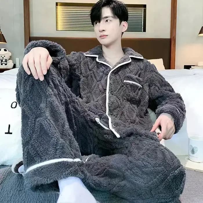 Nouveaux ensembles de pyjamas en flanelle pour hommes 2025 – Collection automne-hiver – Chauds
