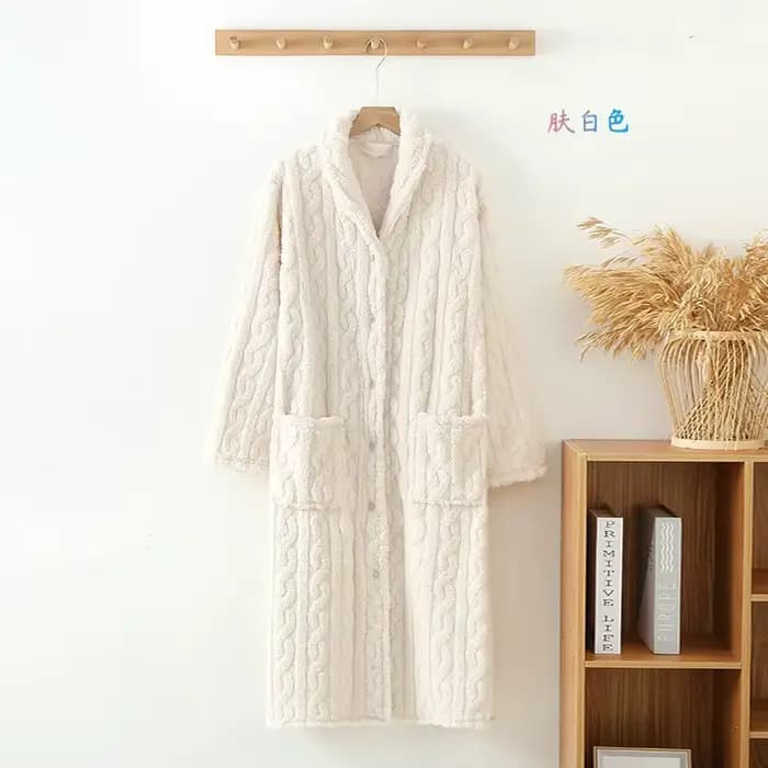 Automne hiver femmes chaud flanelle Robe dames doux peignoir femme à manches longues Robe de chambre