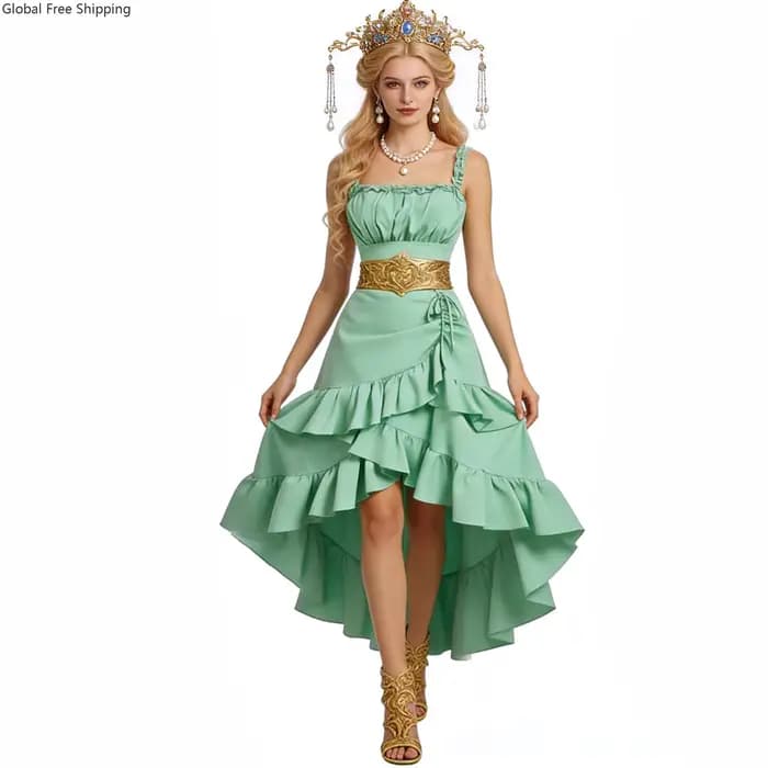 Robe de soirée asymétrique à volants pour femme