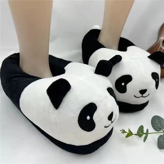 Adulte unisexe dessin animé Panda pantoufles mignon en peluche