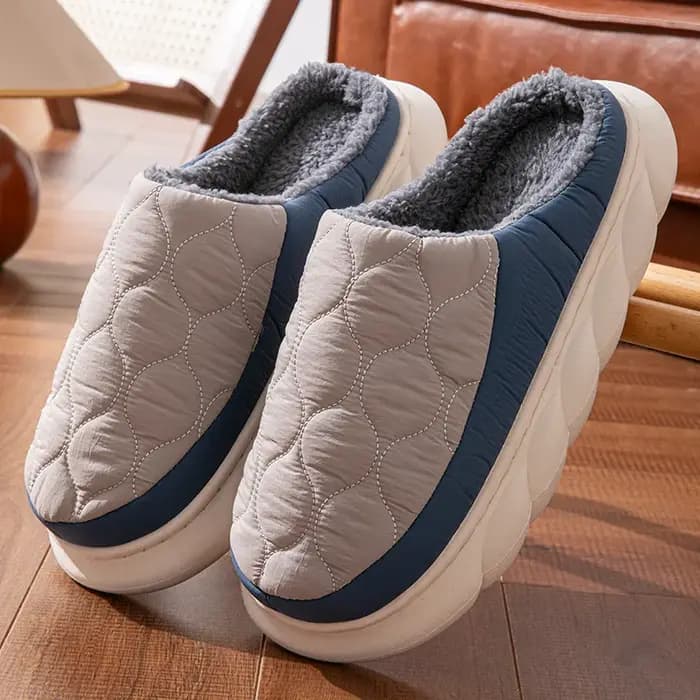 Pallene hiver doublure en peluche pantoufles pour hommes EVA semelle souple confortable maison diapositives plate-forme