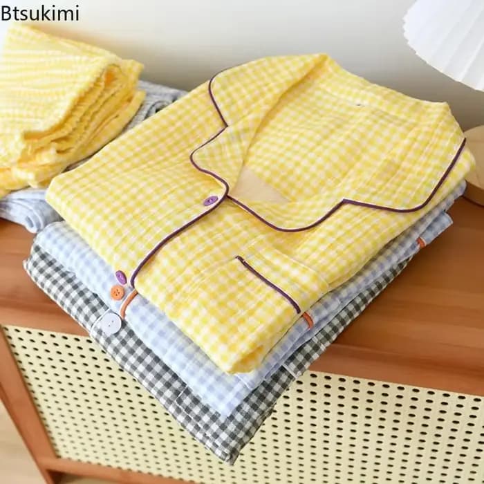 Ensembles de pyjamas en crêpe 100% coton pour couples
