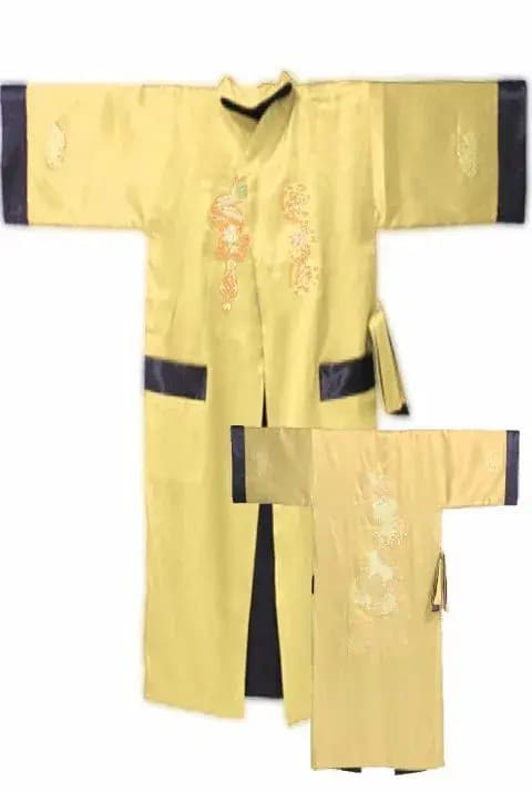 Nouveauté Robe de bain réversible femmes Kimono Yukata Satin broderie Dragon chemise de nuit chinois