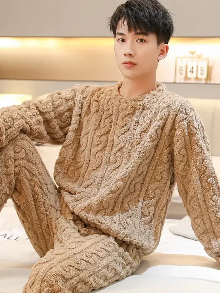 Pyjama en molleton de corail pour hommes