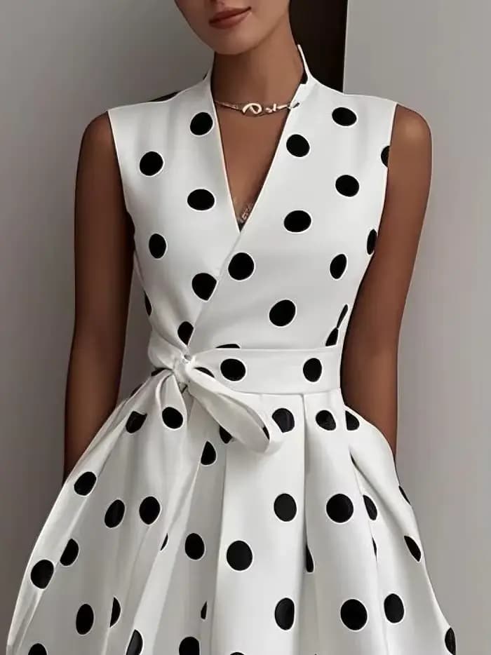 Robe française à pois, rétro