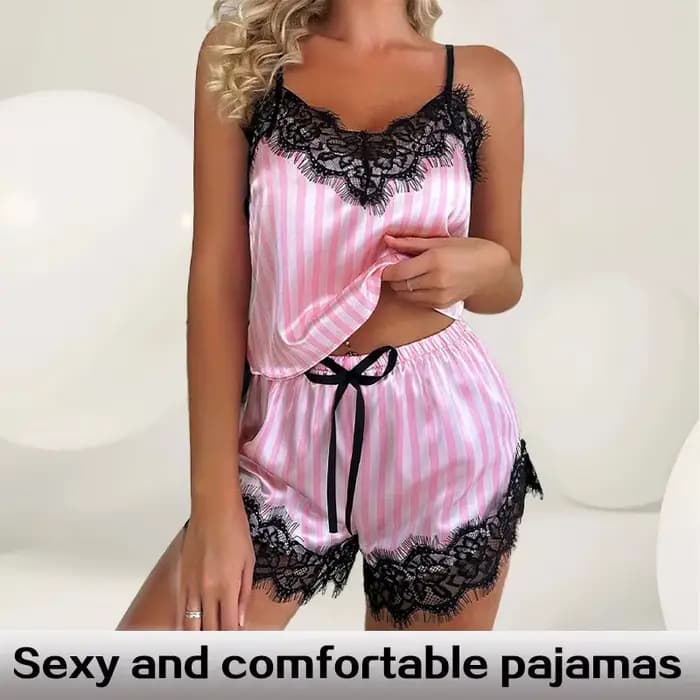 Ensemble de pyjama sexy à col en V pour femme