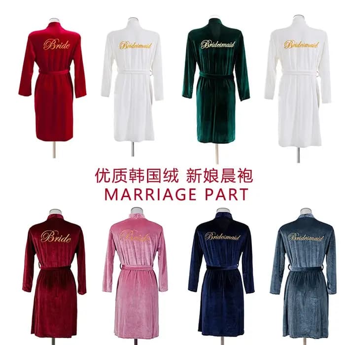 Peignoir Kimono en velours brodé