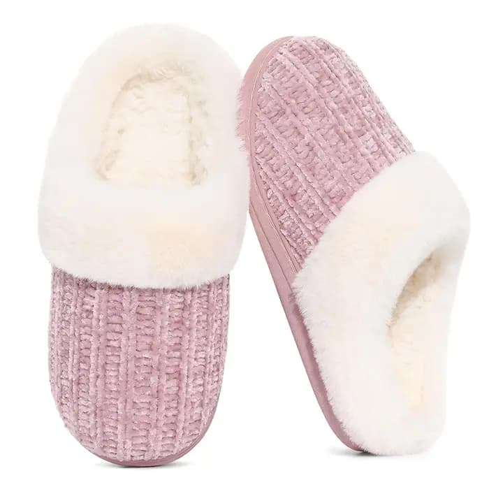 Comwarm hiver chaud tricot maison pantoufles pour femmes confortable laine doublé Chenille