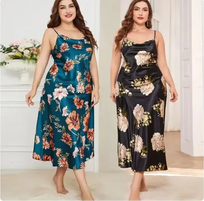 XL-5XL grande taille Sexy jarretelle chemise de nuit vêtements de nuit Lingerie été femmes chemise de nuit ample soyeux Satin robe de chambre vêtements de détente