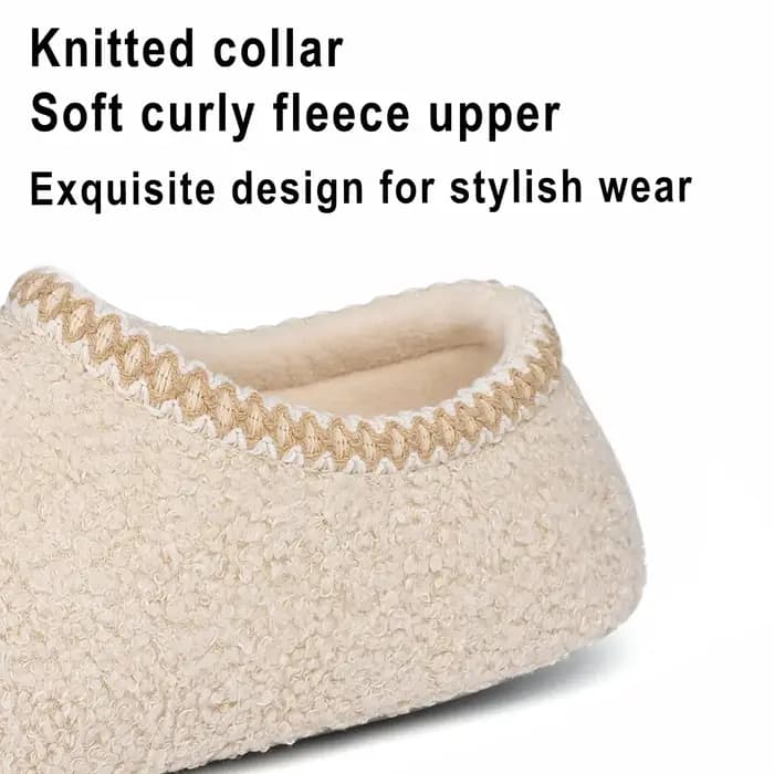 Comwarm Teddy polaire chaussons pour femmes plat décontracté diapositives intérieures antidérapant extérieur
