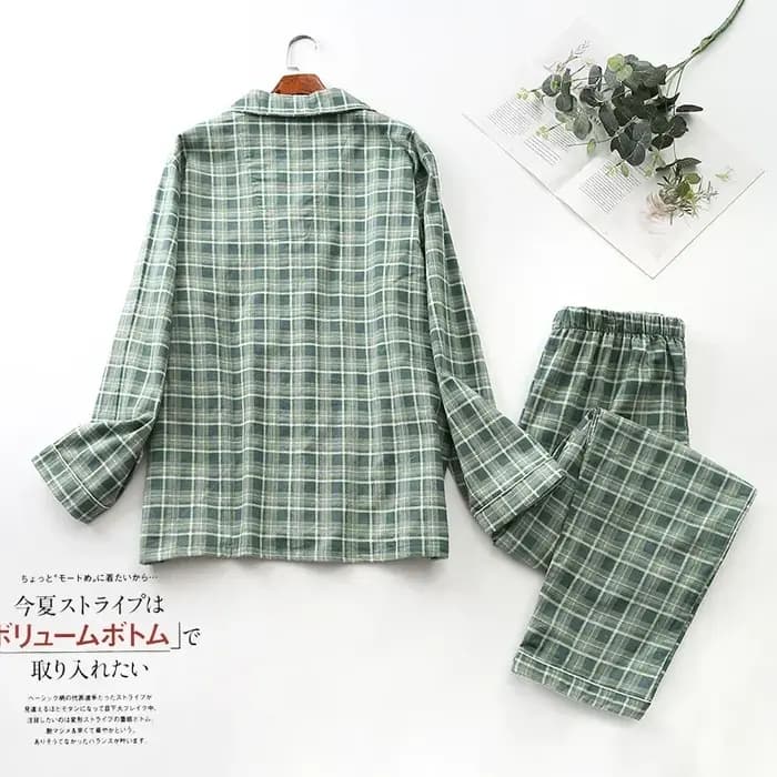 Ensembles de pyjama en coton à carreaux pour hommes