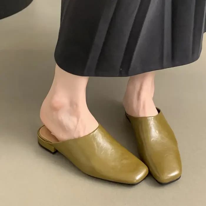 Bailamos nouvelle marque femmes pantoufle mode bout rond sans lacet Mules chaussures doux talon plat en plein air