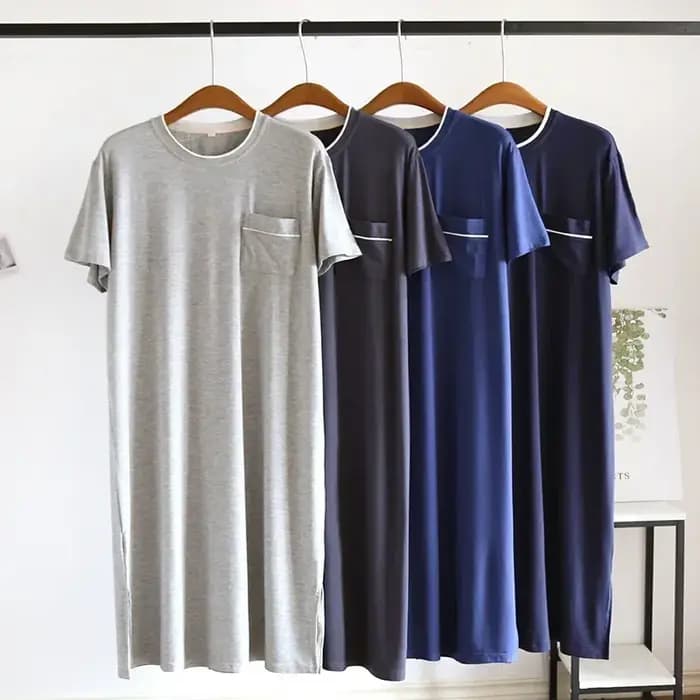 Chemise de nuit en modal avec poche pour homme