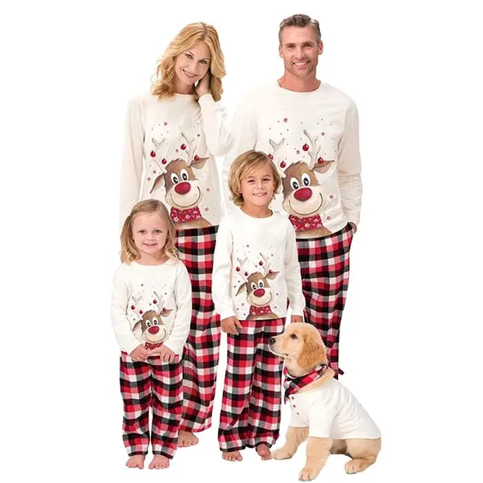 Pyjamas de Noël Assortis Famille 2026 – Ensemble Mère, Enfant, Bébé – Tenues de Nuit Mère-Fille, Pèr