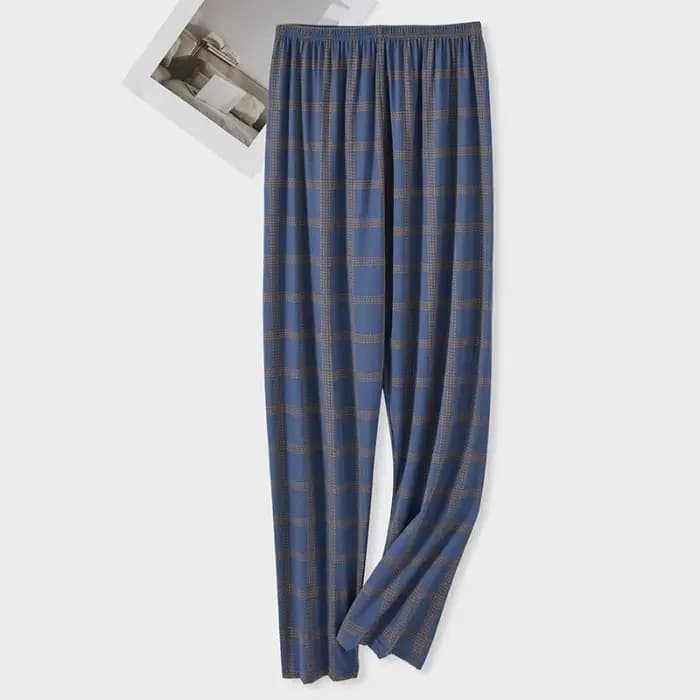 Pantalon de pyjama en pur coton pour hommes pour le printemps et l'automne, coupe ample confortable