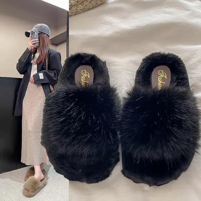 Pantoufles en fourrure pour femmes