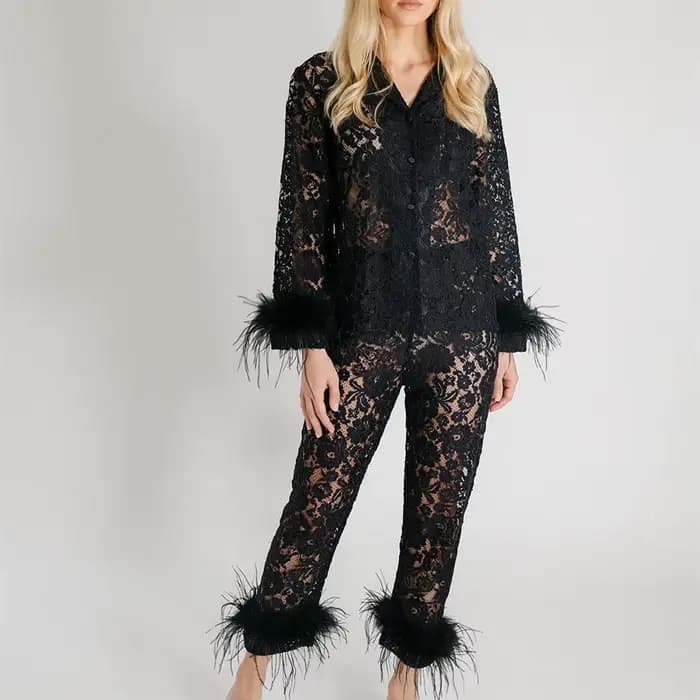 Pyjama à manches longues et pantalon pour femmes