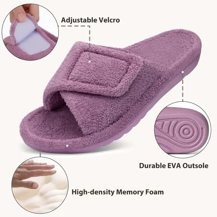 Litfun femmes flou maison pantoufles orthopédiques en peluche toboggan avec Support de voûte plantaire antidérapant