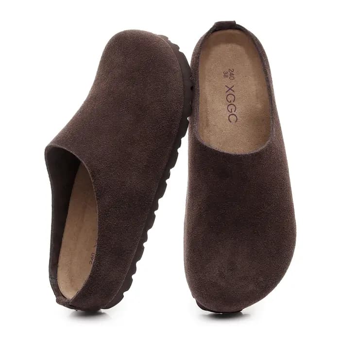 Sabots en cuir coordonnants avec pied en liège