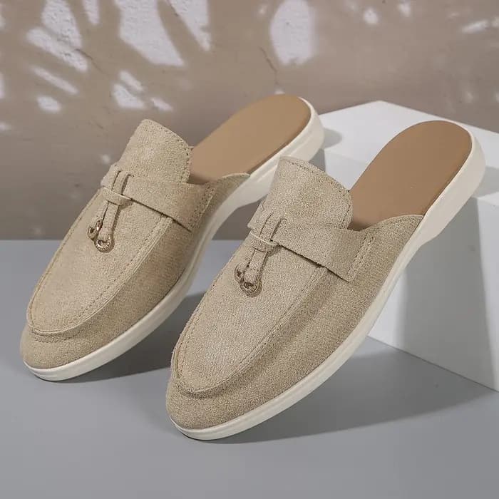 Lofu – chaussures rétro en flanelle douce pour femmes, pantoufles plates et épaisses et confortables