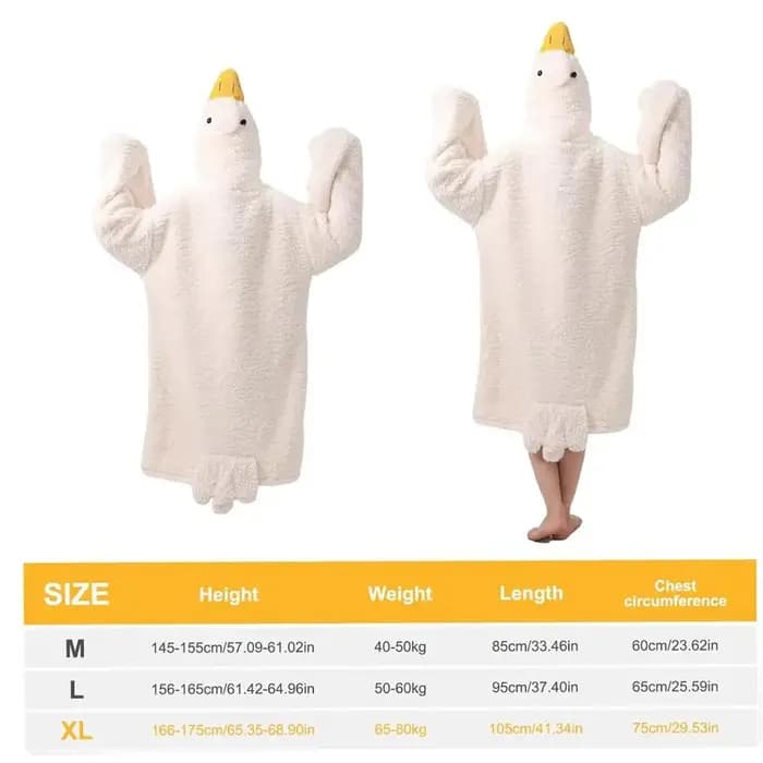 Peignoir à capuche en forme de grande oie