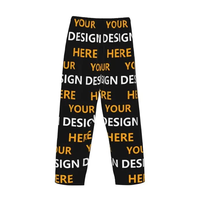 Pantalon de pyjama imprimé personnalisé pour hommes, bas de vêtements de nuit avec poches, personnalisé, personnalisé, votre conception ici