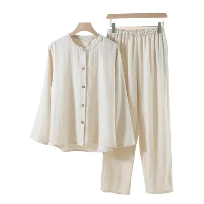 Pyjama Simple en coton et lin Lyocell pour femme