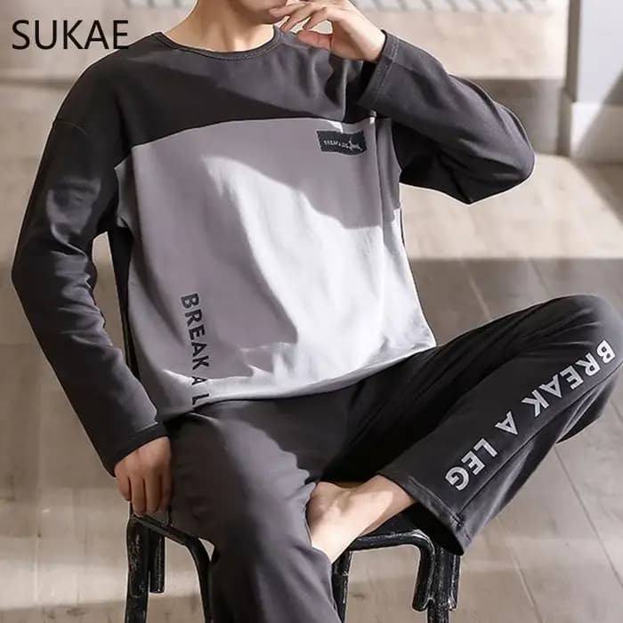 Ensemble pyjama sportif pour hommes automne hiver nouveau Pijama en coton doux pour homme grande taille 3XL 4XL Pyjamas