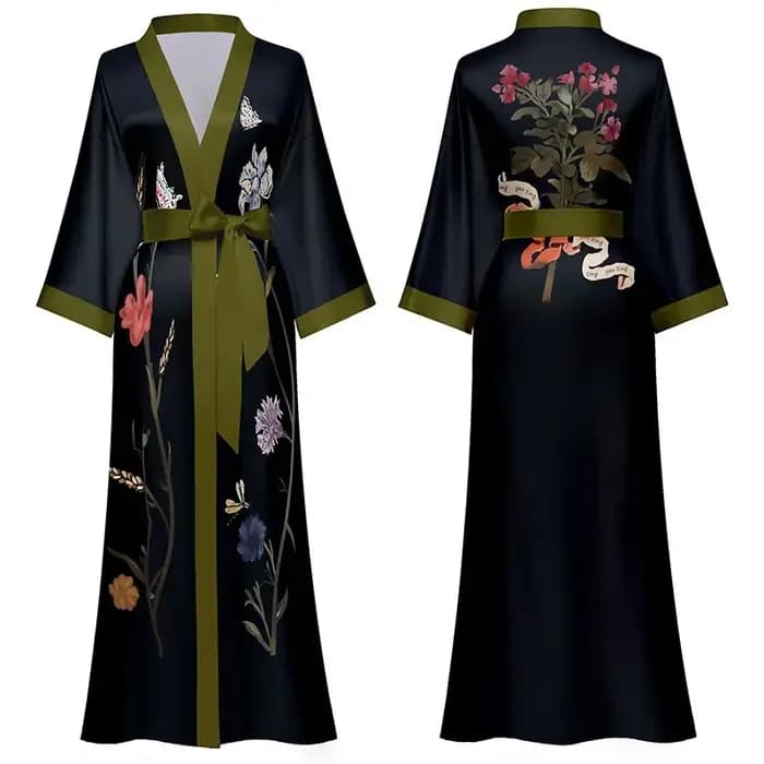 Nouveau printemps été femmes longue Robe Kimono peignoir