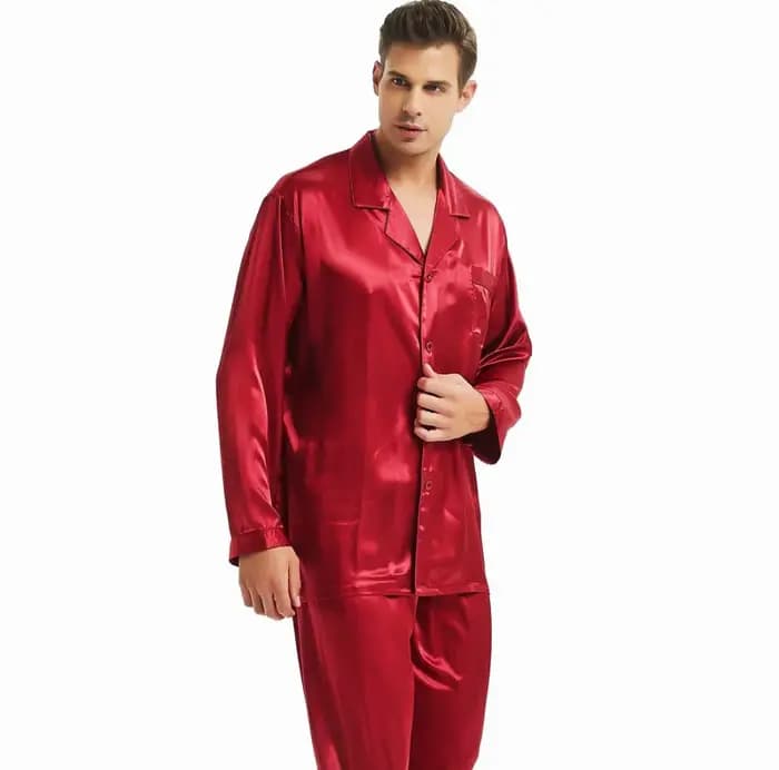 Ensemble pyjama en Satin de soie pour homme