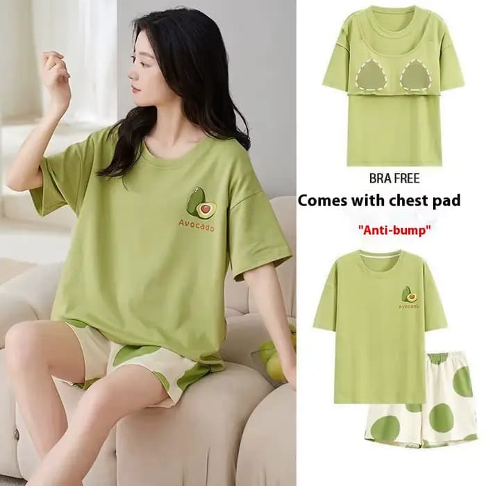 Pyjama pour femme, ensemble d'été à manches courtes